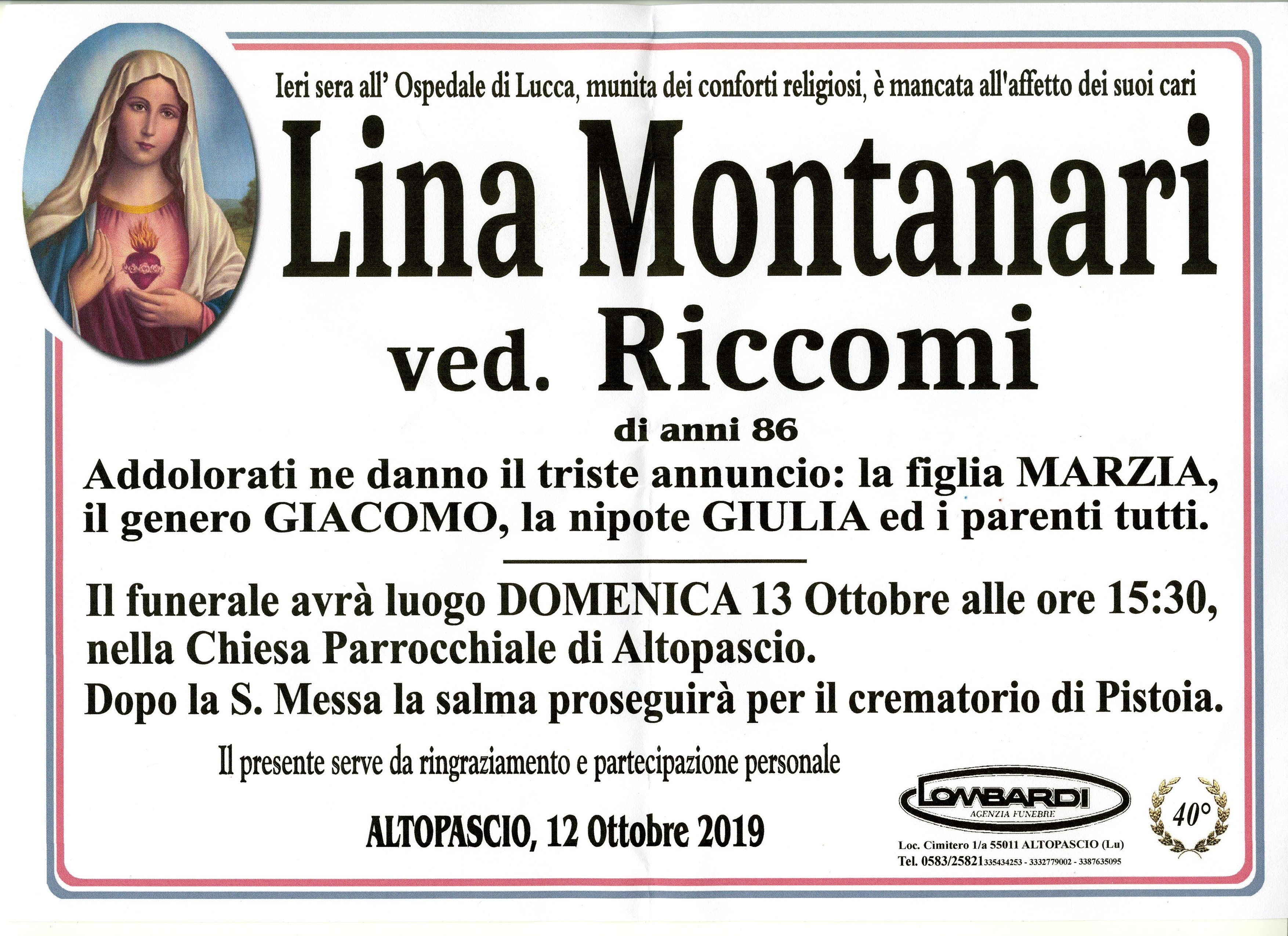 Lina Montanari ved. Riccomi