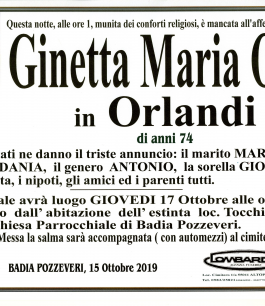 Orsi Ginetta Maria in Orlandi